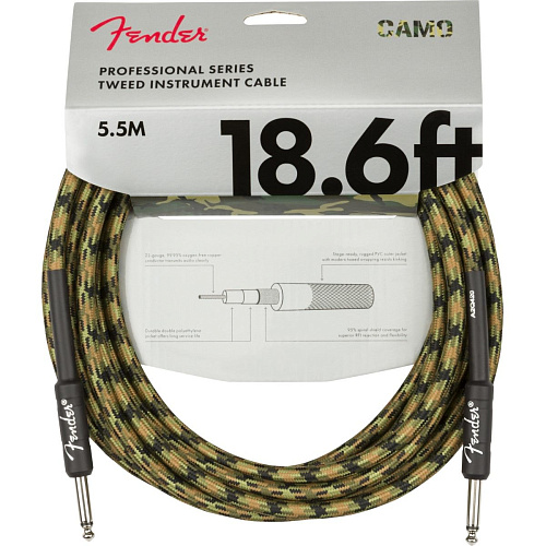 Fender Professional Series Instrument Cable Straight/Straight 18.6' Woodland Camo Кабель гитарный.